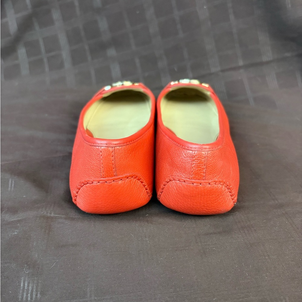 Michael Kors Red Leather Ballet Flats Size 9.5 Excellent Condition - Picture 2 of 5